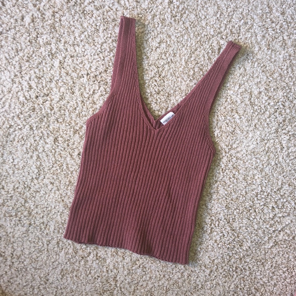 Knit cropped tank top